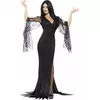 Strój czarownicy z czarną koronką dla kobiet - Halloween, Rozmiar: Small
