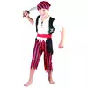 Kostium pirata w czarno-czerwone paski dla chłopca, Rozmiar: 4-6 lat (110-120 cm)