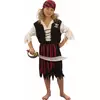 Czarno-czerwony kostium pirata korsarza dla dziewczynki, Rozmiar: 4-6 lat (110-120 cm)