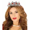 Dorosła czerwona kamienna srebrna tiara księżniczki