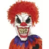 Halloweenowa przerażająca maska klauna z czerwonymi włosami