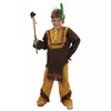 Brązowo-ochrowy kostium Indianina dla chłopców, Rozmiar: 10-12 lat (130-140 cm)