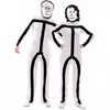 Kostium z maskami Stickman dla dorosłych, Rozmiar: Medium/Large (52)