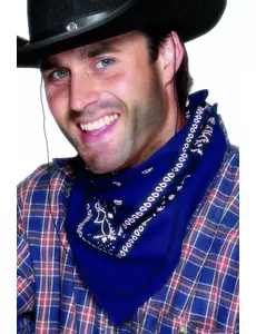 Niebieska bandana motocyklowa lub kowbojska