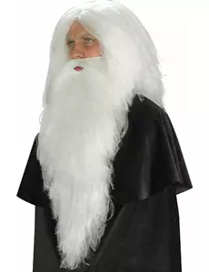 Długa biała broda dla dorosłych