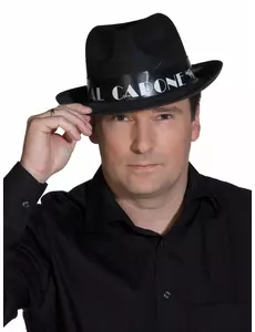 Czarna czapka borsalino Al Capone dla dorosłych