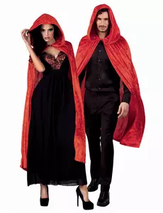 Peleryna z czerwonego aksamitu 120 cm adule Halloween