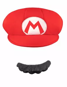 Czapka i wąsy Mario™ dla dorosłych