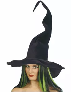 Czarna aksamitna czapka wiedźmy na Halloween dla kobiet