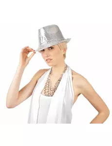 Czapka Borsalino srebrna cekinowa dla dorosłych