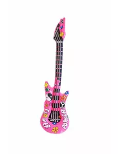 Dorosła różowa nadmuchiwana gitara
