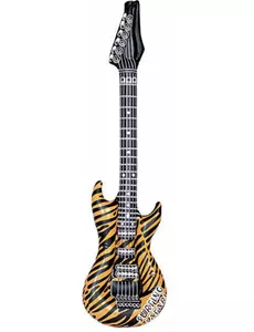 Dorosła pomarańczowa nadmuchiwana gitara rockowa