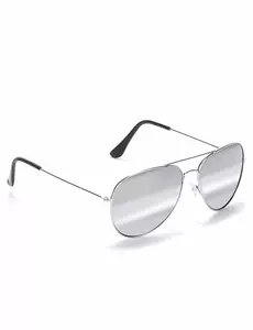 Czarne okulary dla dorosłych w kolorze srebrnym Contour Aviator