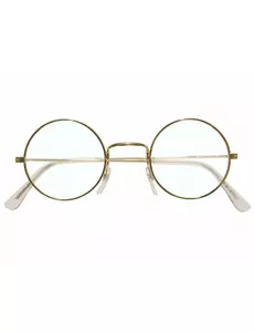 Złote okrągłe okulary dla dorosłych Świętego Mikołaja
