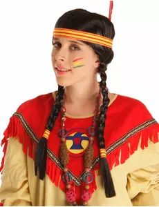 Peruka indyjska z kobietą z piór