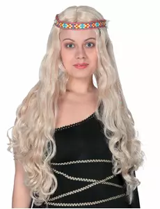 Długa blond peruka hipisowska damska
