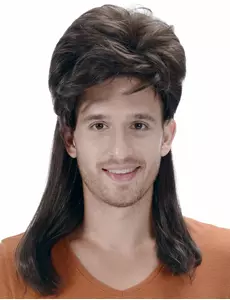 Peruka męska czarna Mullet