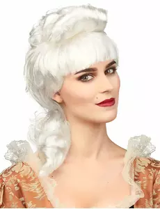 Biała szlachetna peruka damska