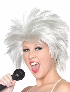 Biała peruka rockstar damska