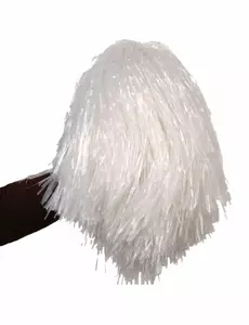 Biały metaliczny pompon
