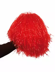 Czerwony metaliczny pompon