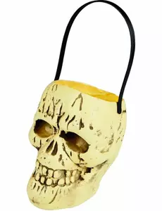 Wiadro na cukierki z czaszką na Halloween