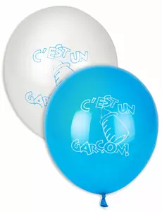 10 balonów 'To chłopiec!' niebiesko-białych 30 cm