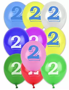8 Balony kolorowe numer 2 30 cm