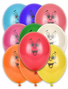 10 kolorowych balonów uśmiech 30 cm