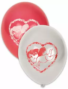 10 biało-czerwonych balonów walentynkowych 30 cm