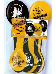 100 czarnych i pomarańczowych balonów na Halloween 30cm