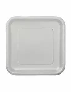 16 małych srebrnych papierowych talerzy 18 cm