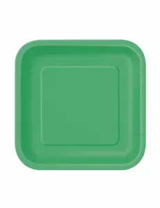 16 Małe szmaragdowo-zielone papierowe talerze 18 cm