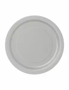 20 małych srebrnych kartonowych talerzy 18 cm