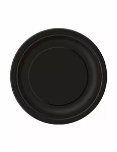 20 Małe czarne papierowe talerze 18 cm