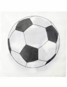 20 papierowych serwetek z piłką nożną 33 x 33 cm