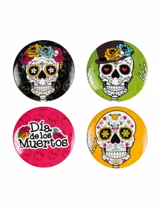 4 przypinki 3 cm Dia de los muertos