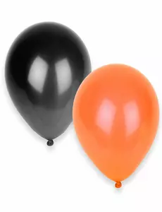 50 czarnych i pomarańczowych balonów na Halloween 30cm