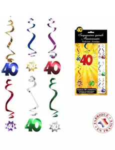 6 40-letnie spiralne dekoracje wiszące