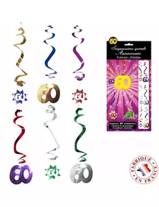 6 60-letnie spiralne dekoracje wiszące
