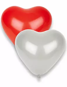 8 balonów lateksowych w kolorze czerwonym i białym 36cm