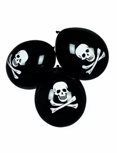 6 lateksowych balonów czarnych piratów