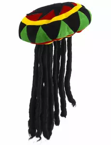 Aksamitna czapka rasta z dredami dla dorosłych
