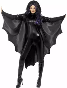 Czarna peleryna Batwing damska