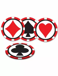 8 podstawek kasynowych 8,9 cm