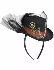 Czarny welon w stylu steampunk dla dorosłych
