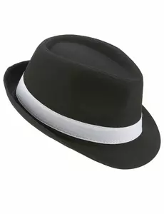 Luksusowa czarna czapka borsalino z białym paskiem dla dorosłych