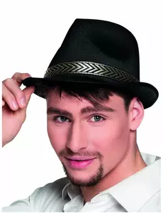 Czarna czapka trilby borsalino dla dorosłych