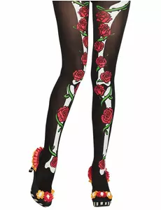 Dia de los muertos kobieta sexy czarne rajstopy
