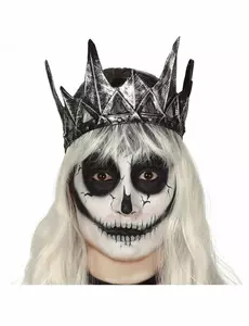 Dorosła srebrna lateksowa Malevolent Queen Crown